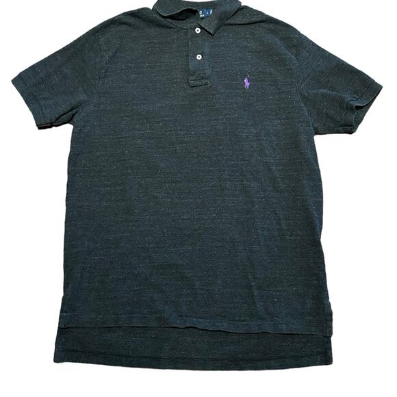 Polo Ralph Lauren Men’s Large Charcoal Gray Short Sleeve Cotton Polo Shirt - Picture 1 of 6